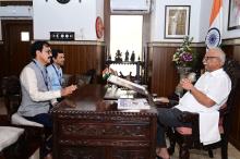 Prof. Harilal Menon, Vice Chancellor, Goa University along with Prof. S. N. Dhuri, Registrar, Goa University Called on Hon'ble Governor At Raj Bhavan.  