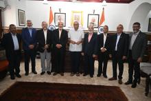 Delegation from Indian Red Cross Society Shri Gaurish M. Dhond, Shri. Manguirish Pai Raikar, and others called on Hon'ble Governor At Raj Bhavan.  